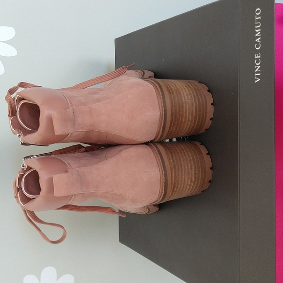 Vince Camuto Gaviana Suede Boots in Dermy Pink - Picture 5 of 10
